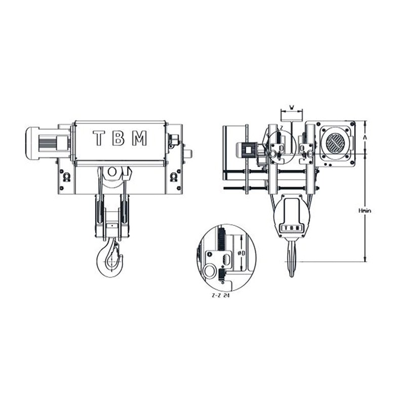 Tời kéo dây có khoảng không thấp SHA7