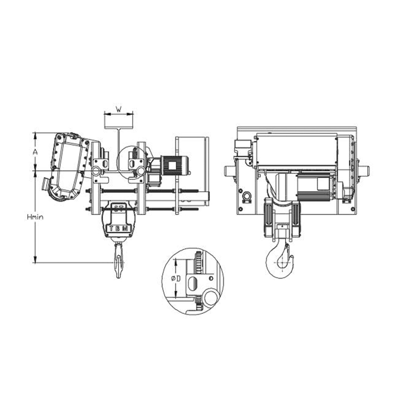 Tời kéo dây điện có khoảng không thấp SHA8